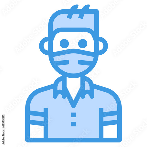 Avatar blue outline icon