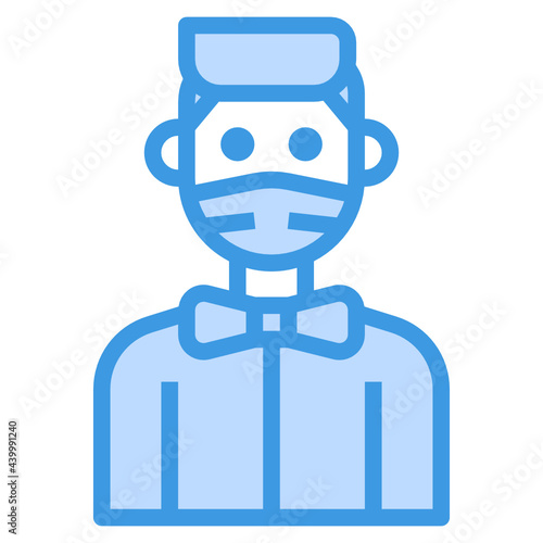 Avatar blue outline icon