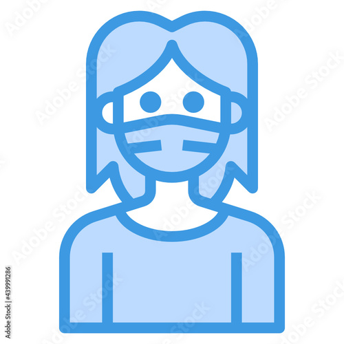 Avatar blue outline icon