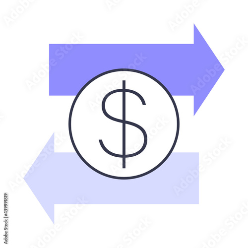 Flat money transfer icon