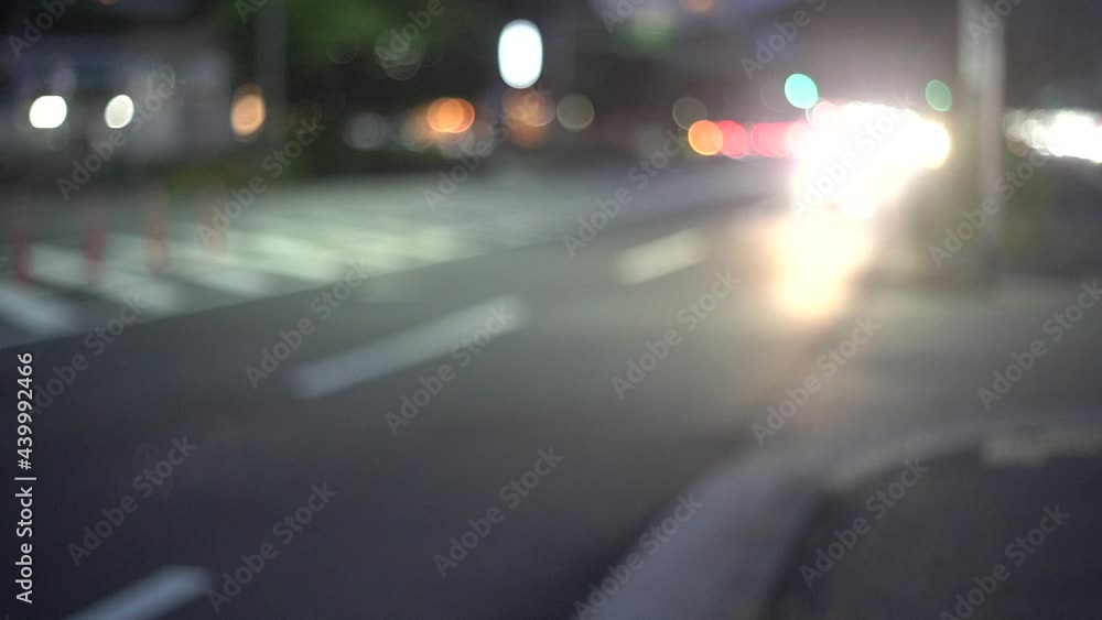 夜の交通道路 ぼかし動画 夜の交通道路 ぼかし動画