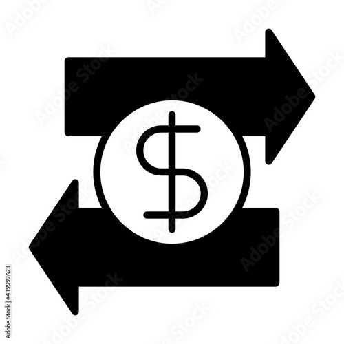 Glyph money transfer icon