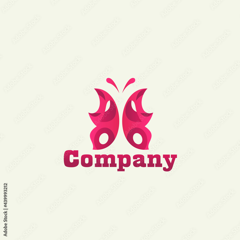 Pink butterfly logo template Pink butterfly logo template
