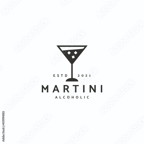 Martini alcoholic hipster vintage logo vector illustration