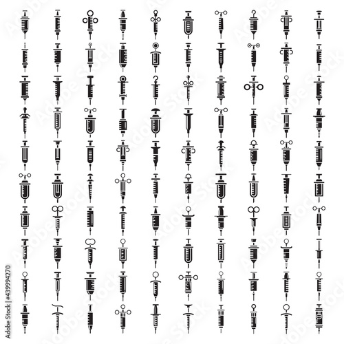 big set of syringe icons vector illustration