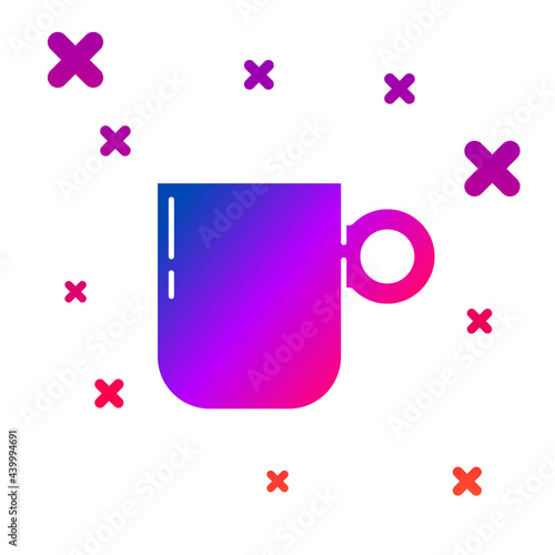 Color Coffee cup icon isolated on white background. Tea cup. Hot drink coffee. Gradient random dynamic shapes. Vector