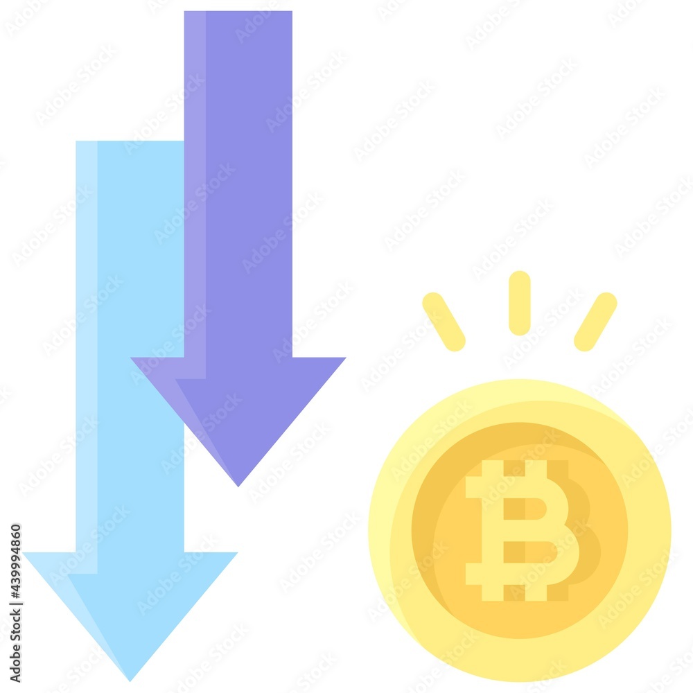 Price decrease icon, Cryptocurrency related vector Price decrease icon, Cryptocurrency related vector