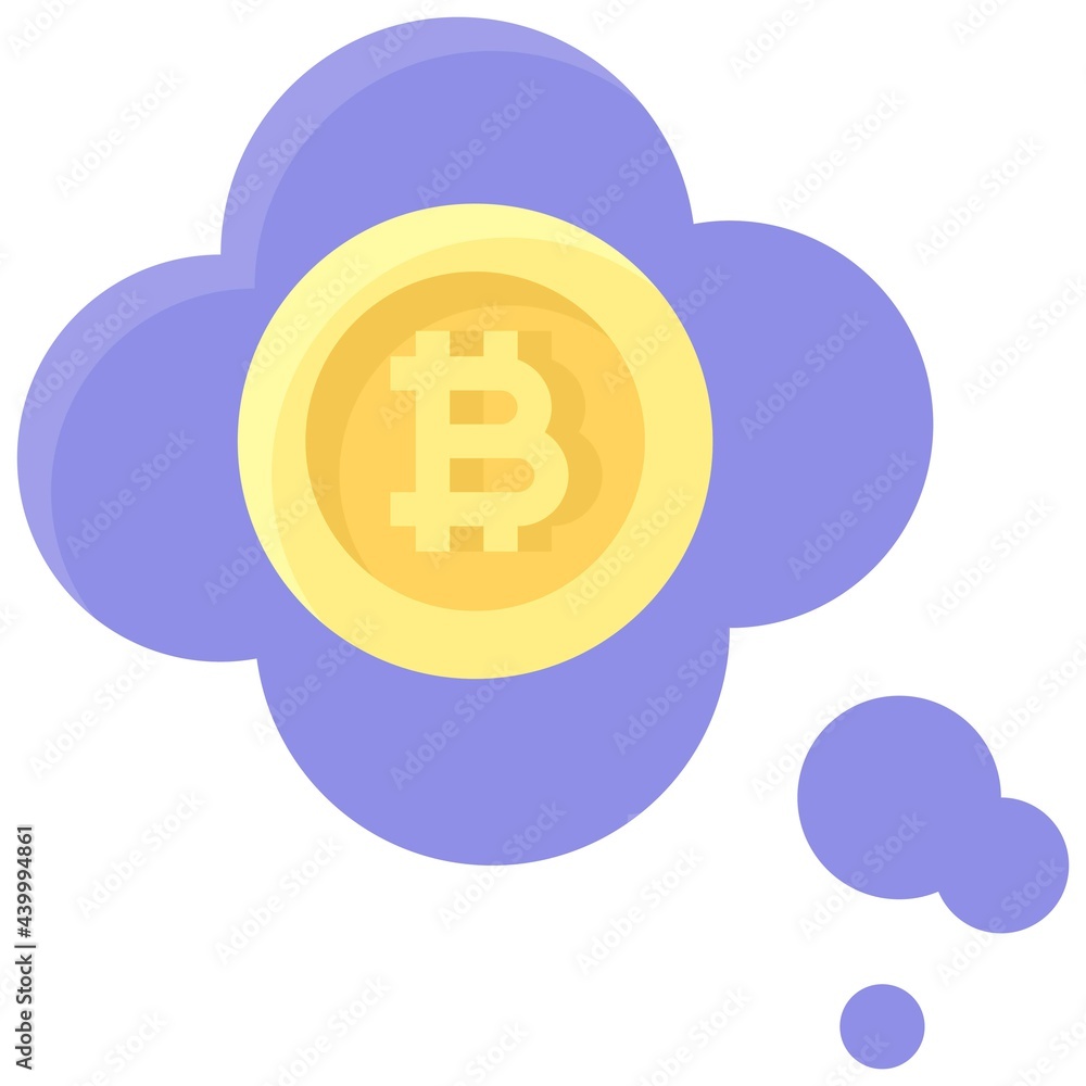Bitcoin and Cloud icon, Cryptocurrency related vector Bitcoin and Cloud icon, Cryptocurrency related vector