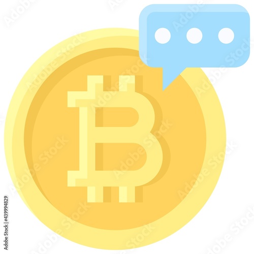 Bitcoin and Rumors icon, Cryptocurrency related vector