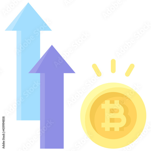 Price increase icon, Cryptocurrency related vector