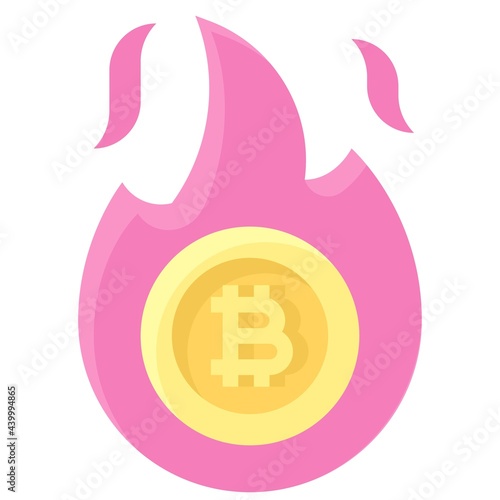 Coin Burn icon, Cryptocurrency related vector