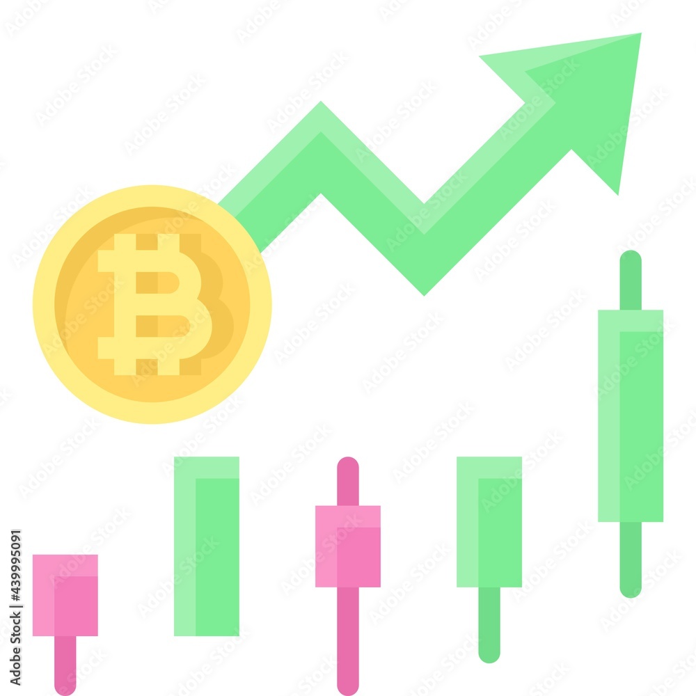 Bullish trend icon, Cryptocurrency related vector