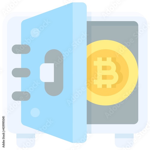 Safe icon, Cryptocurrency related vector