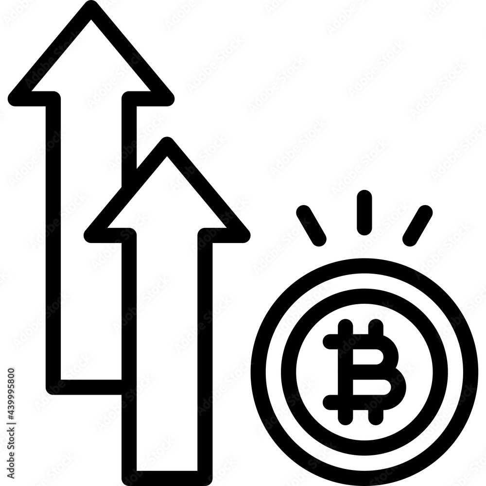 Price increase icon, Cryptocurrency related vector Price increase icon, Cryptocurrency related vector