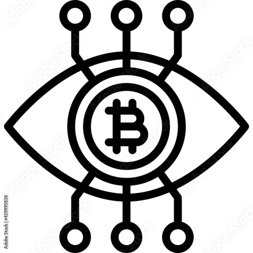 Bitcoin obsession icon, Cryptocurrency related vector