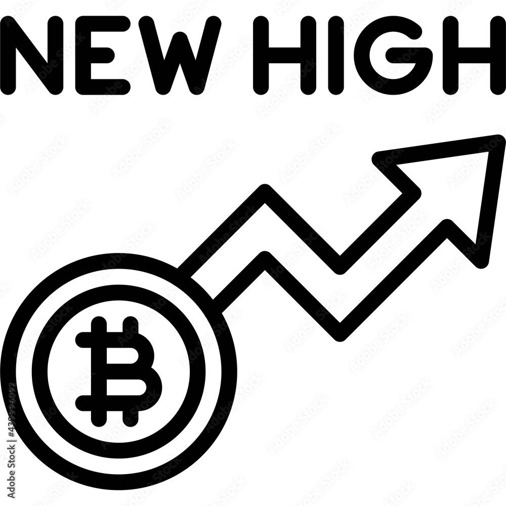 New High icon, Cryptocurrency related vector New High icon, Cryptocurrency related vector