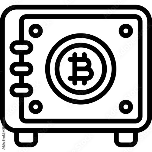 Safe icon, Cryptocurrency related vector