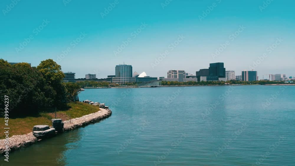 Aerial view of Dishui Lake in Shanghai, China Aerial view of Dishui Lake in Shanghai, China