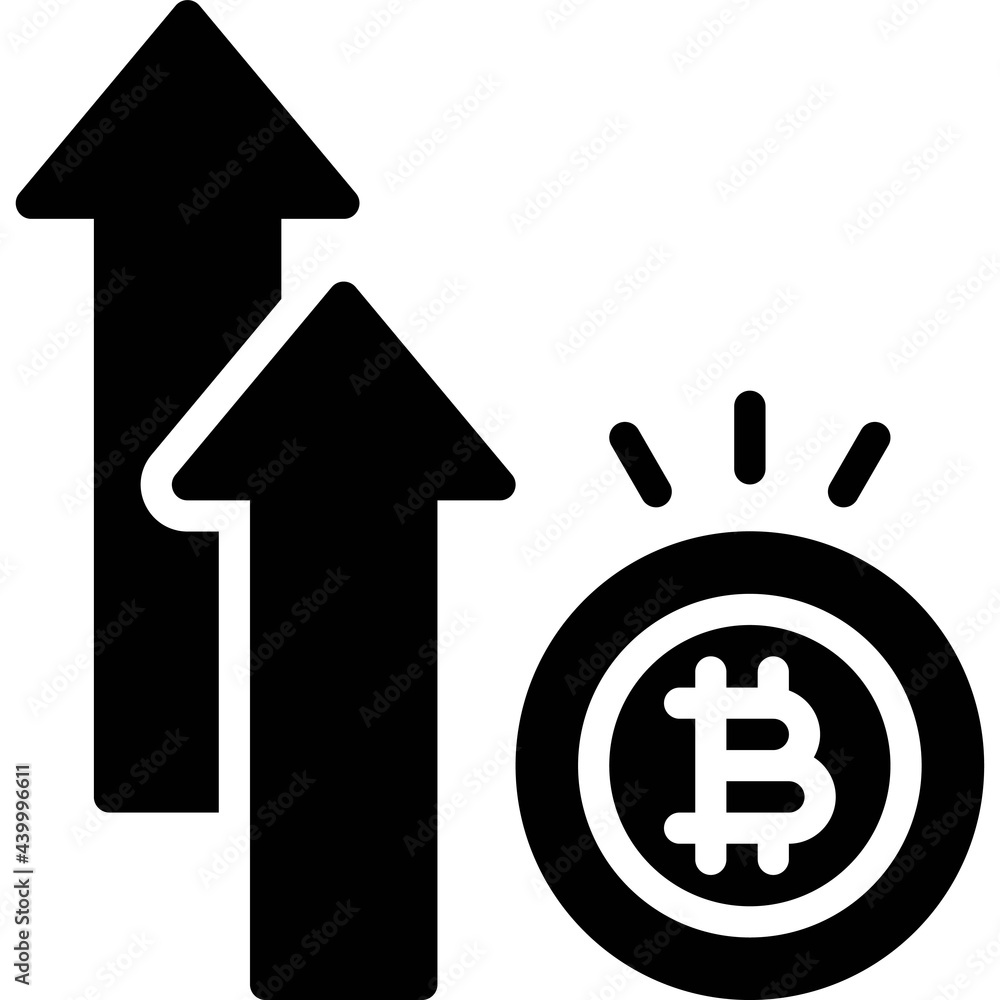 Price increase icon, Cryptocurrency related vector Price increase icon, Cryptocurrency related vector