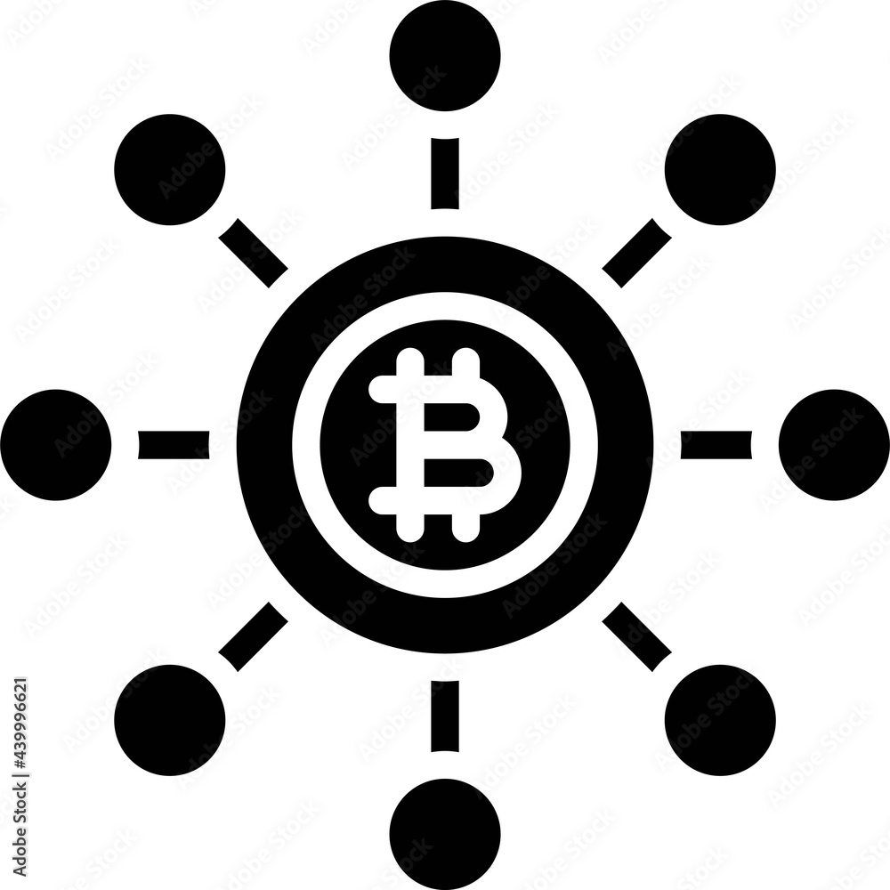 Bitcoin decentralization icon, Cryptocurrency related vector Bitcoin decentralization icon, Cryptocurrency related vector