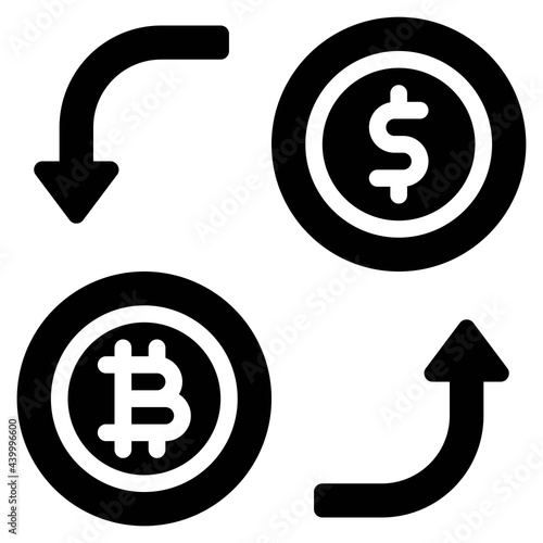 Bitcoin Exchange icon, Cryptocurrency related vector