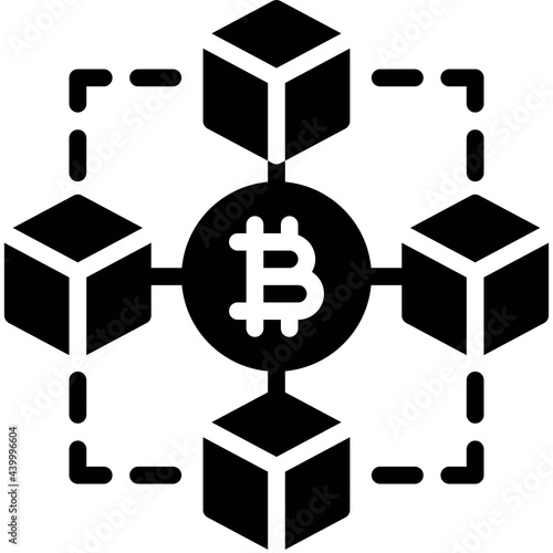 Blockchain icon, Cryptocurrency related vector