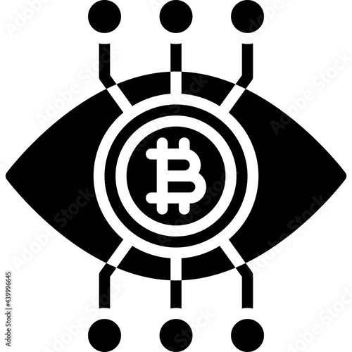 Bitcoin obsession icon, Cryptocurrency related vector