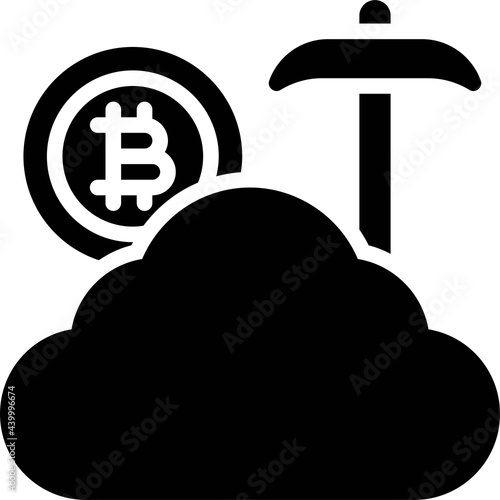 Cloud mining icon, Cryptocurrency related vector