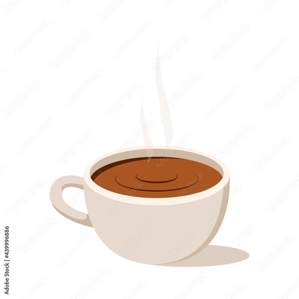 Fototapeta premium Espresso coffee vector. Coffee cup on white background.