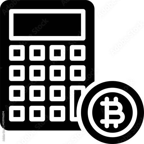 Calculator icon, Cryptocurrency related vector