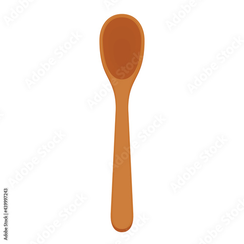 Spoon vector. Wood Spoon on white background.