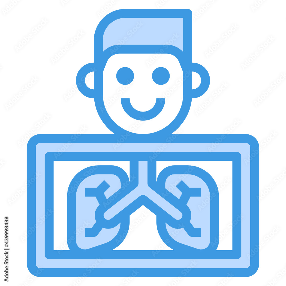 X ray blue outline icon