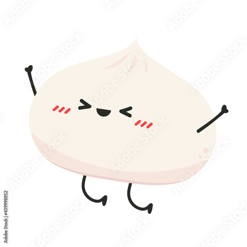 Bao character design. Steamed Bun character. Steamed Bun vector. Steamed Bun on white background. 