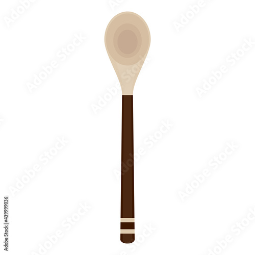 Spoon vector. Wood Spoon on white background.