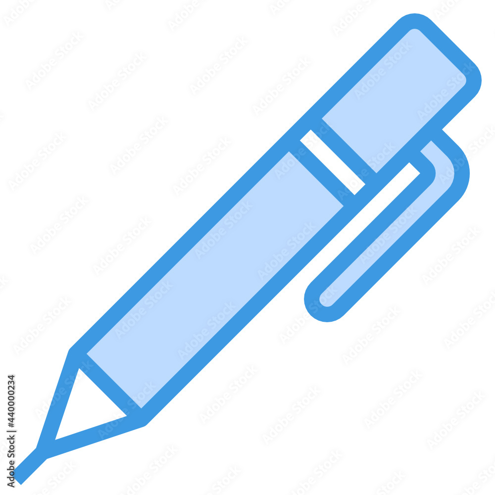 Pen blue outline icon Pen blue outline icon