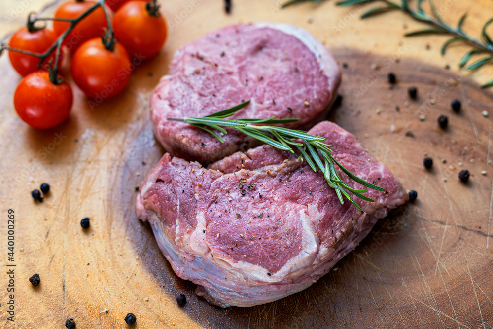 Wagyu beef steak with Spicy Pepper and Rosemary. premium Japanese Wagyu beef. Wagyu beef steak with Spicy Pepper and Rosemary. premium Japanese Wagyu beef.
