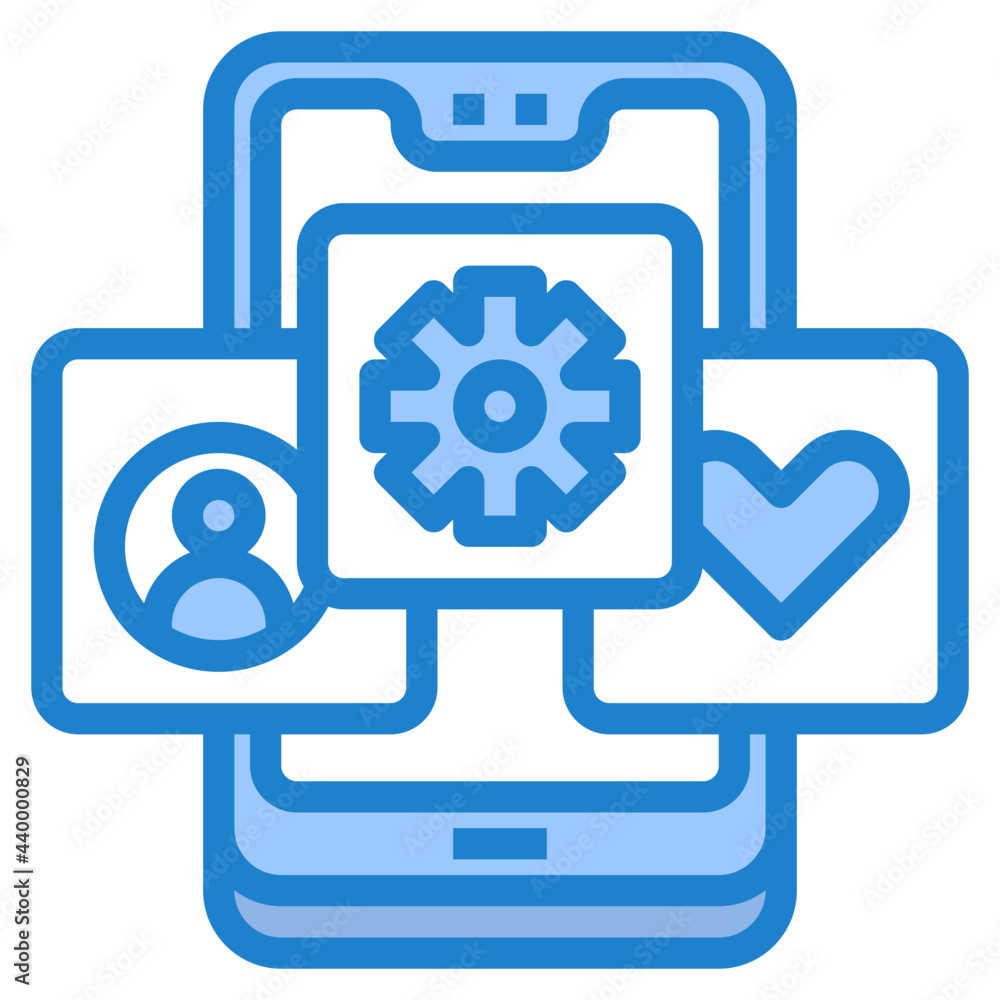 Mobile application blue style icon Mobile application blue style icon