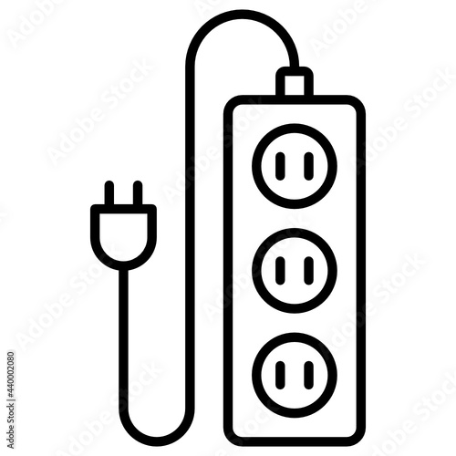 Outline extension cord icon