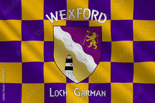 Flag of County Wexford in Ireland photo