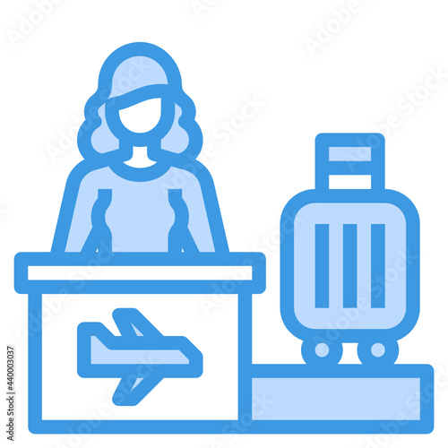 Check in blue outline icon