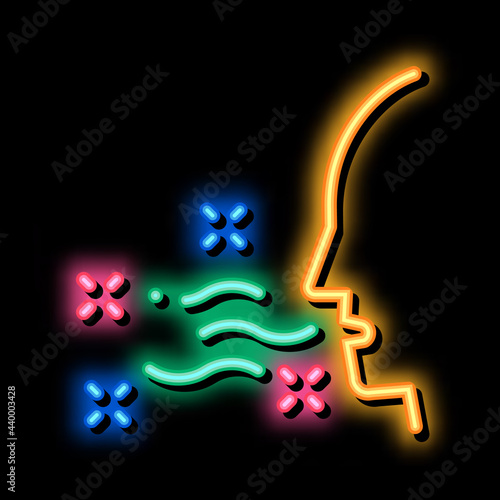 good breath neon light sign vector. Glowing bright icon good breath sign. transparent symbol illustration