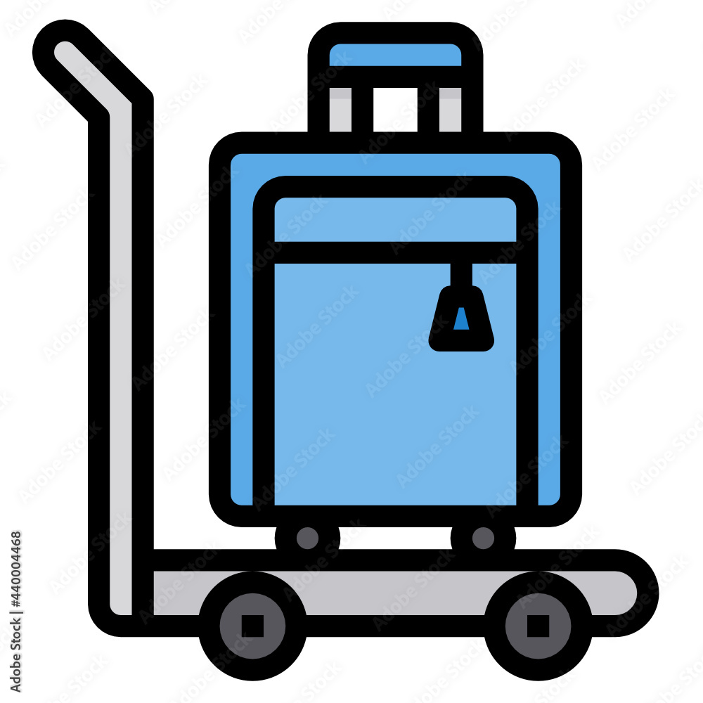Trolley filled outline icon
