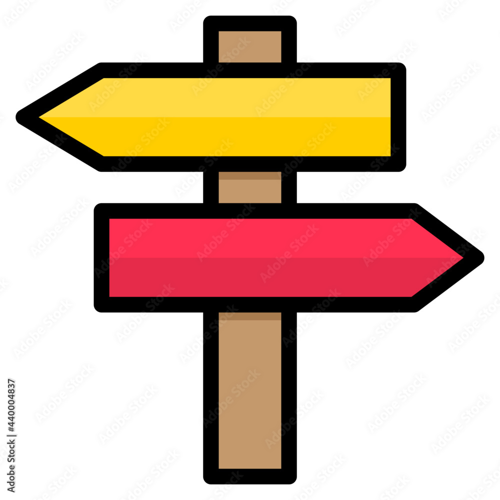 Fototapeta premium direction color line style icon