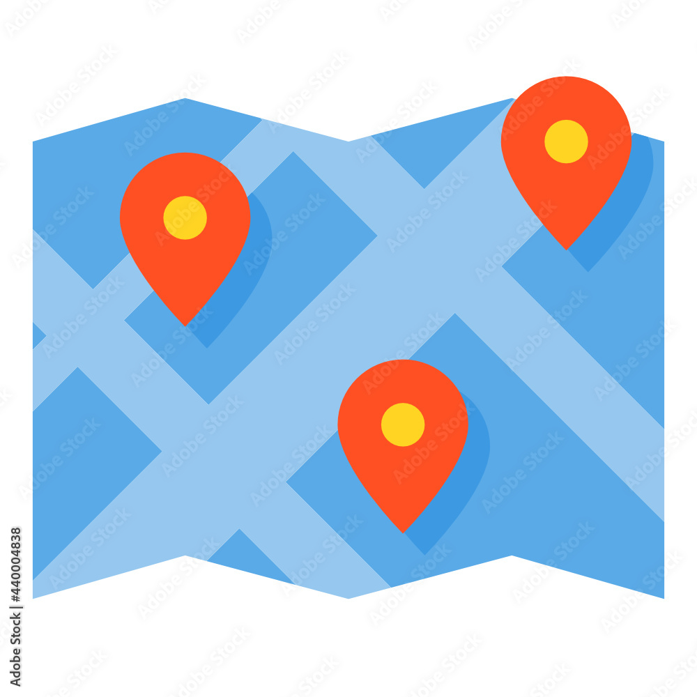 Fototapeta premium Map flat icon