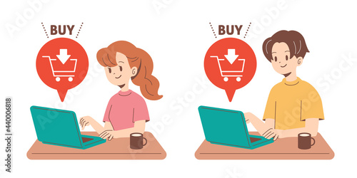 オンラインで購入する人物