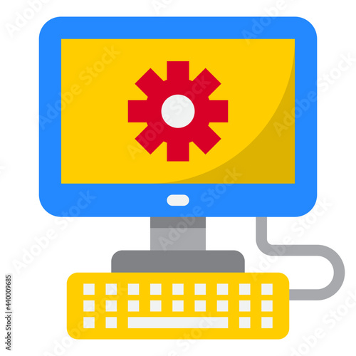 workstation flat style icon