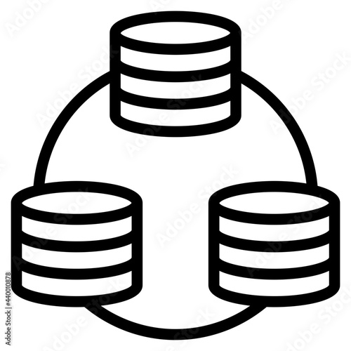 Obraz na płótnie database outline style icon w salonie