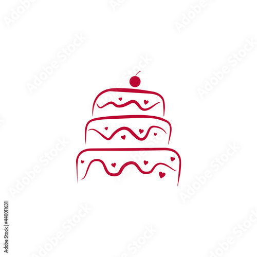 Cake shop icon logo design template