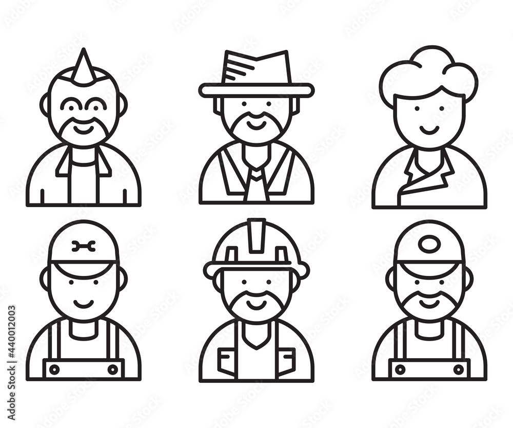 people and profession profile avatar vector set people and profession profile avatar vector set