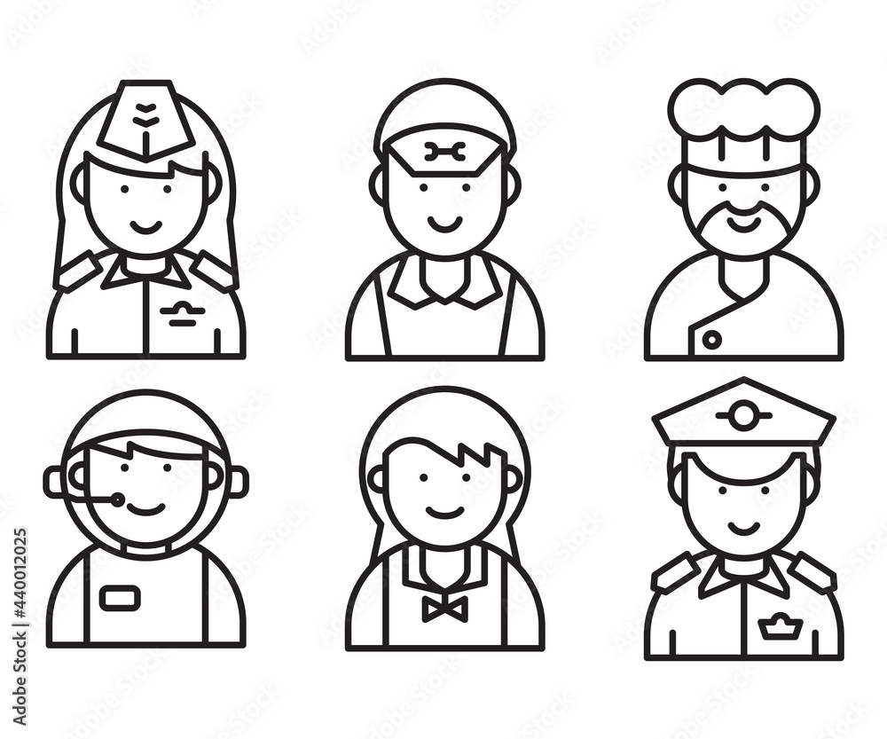 job and profession profile avatar vector set job and profession profile avatar vector set